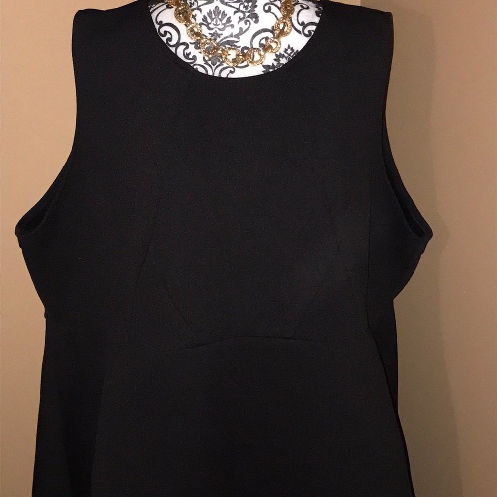 Eloquii Black Sleeveless Asymmetrical Dress